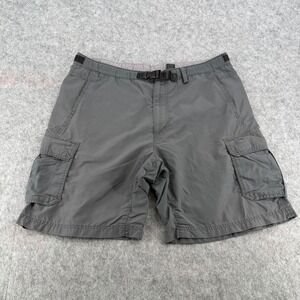 REI Mens Gray Hiking Cargo Shorts Integrated Belt Size L